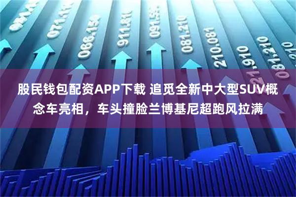 股民钱包配资APP下载 追觅全新中大型SUV概念车亮相,车头撞脸兰博基尼超跑风拉满